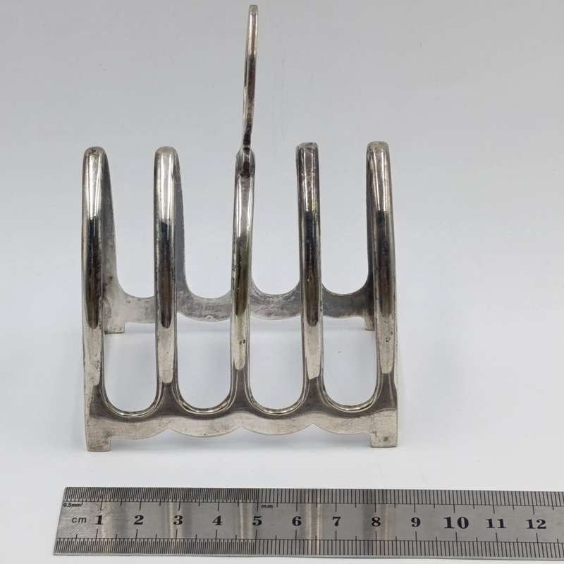 Antique silverplated 4-slice toast rack