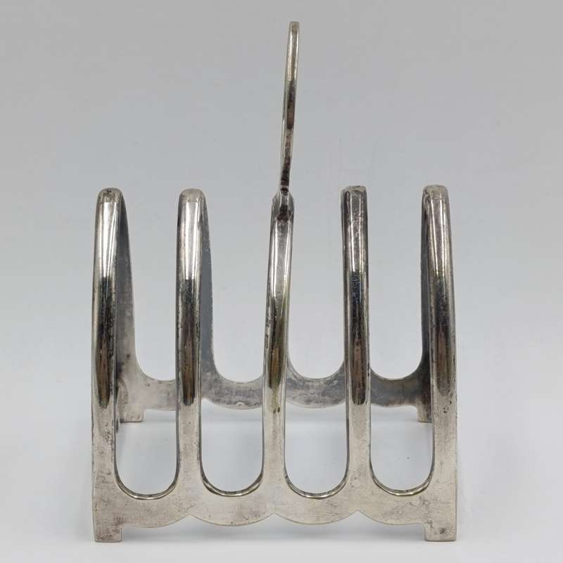 Antique silverplated 4-slice toast rack