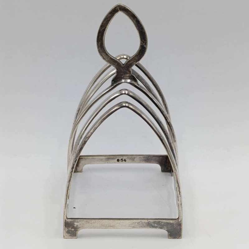 Antique silverplated 4-slice toast rack