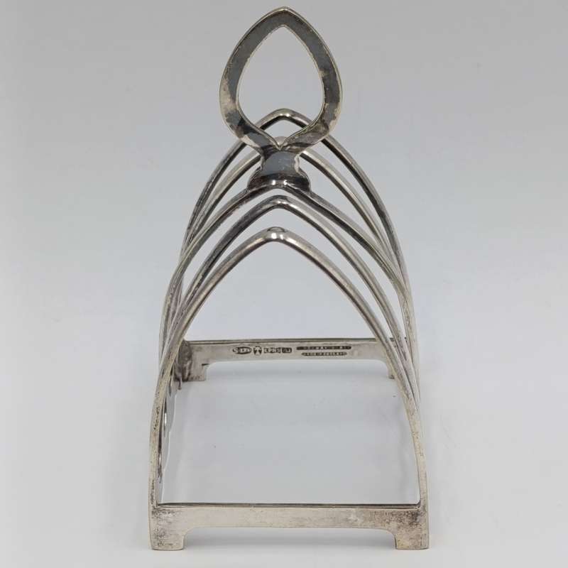 Antique silverplated 4-slice toast rack