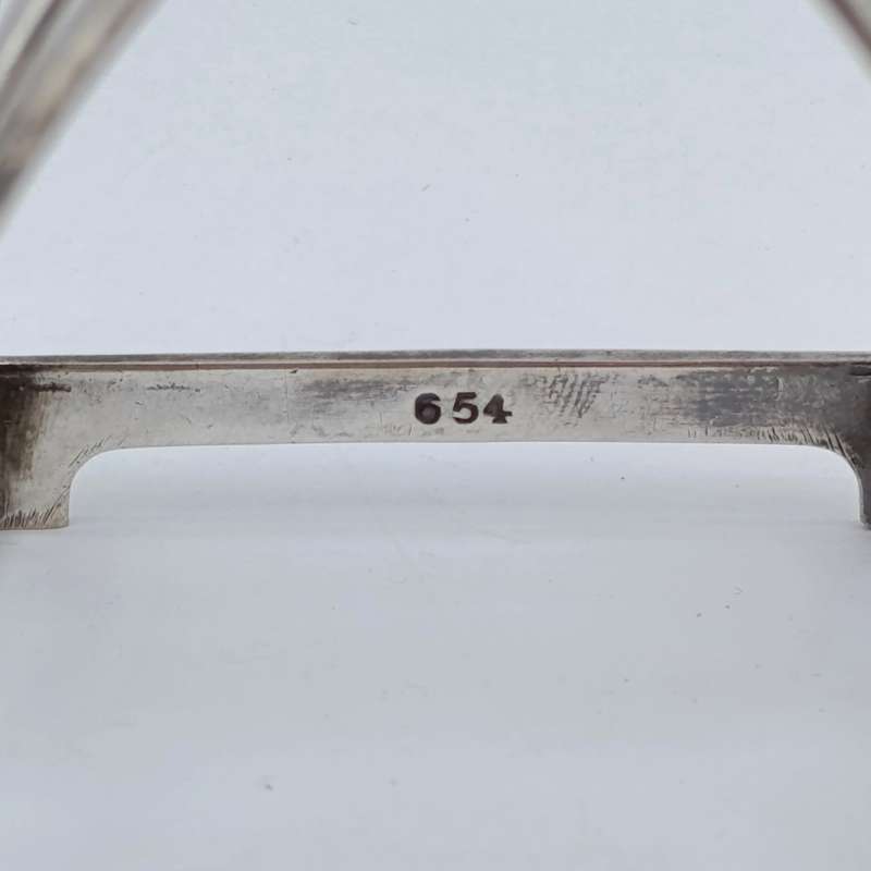 Antique silverplated 4-slice toast rack