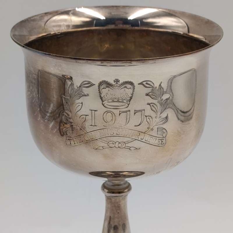 Pair of 1977 The Queen's silver jubilee silverplated goblets