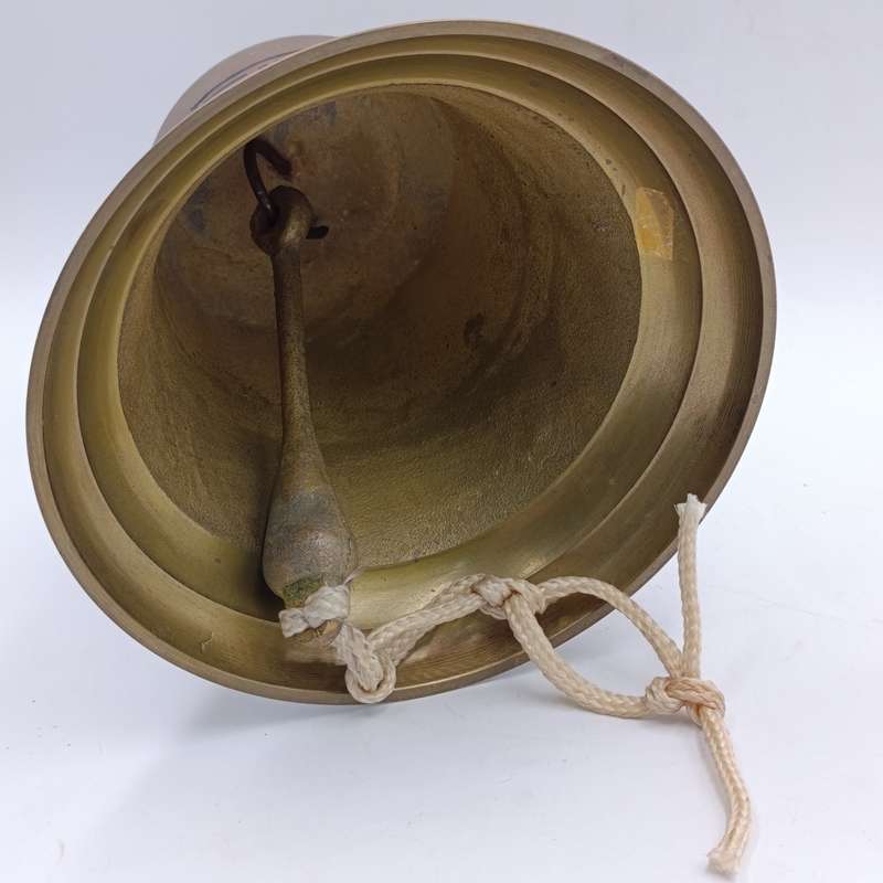 Vintage brass wall mount bell with achor mount - marked Titanic 1912