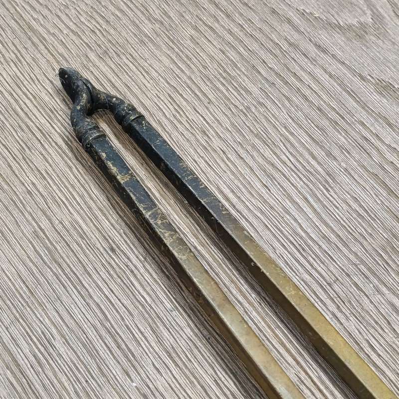 Set of 3 vintage brass fire tools