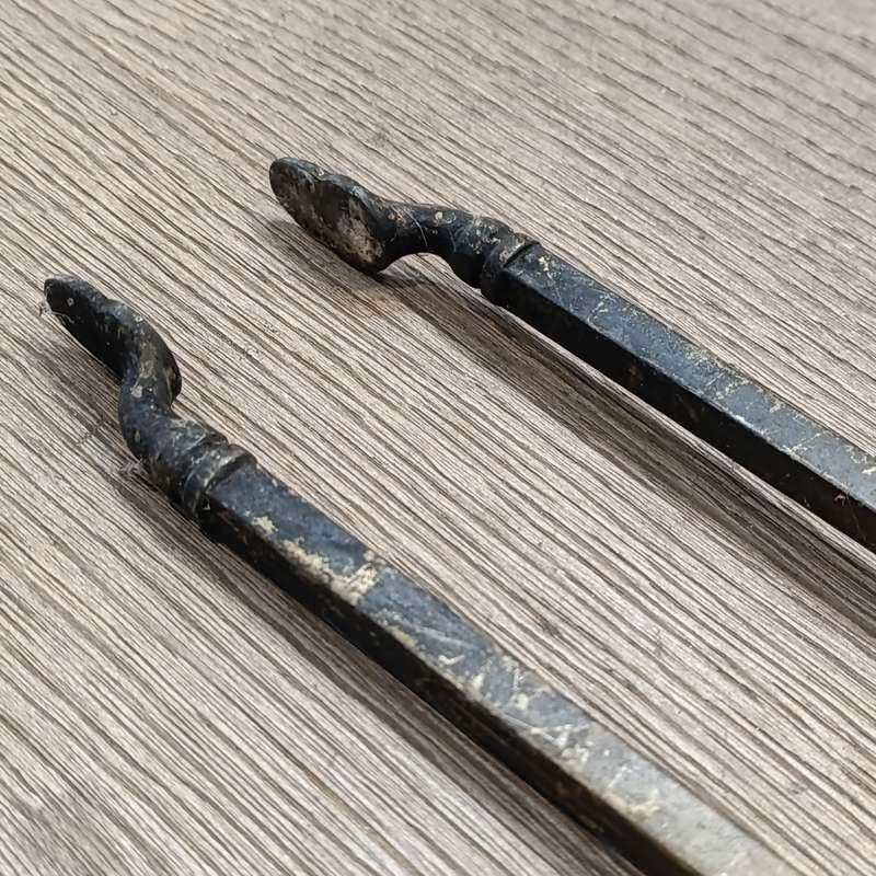 Set of 3 vintage brass fire tools