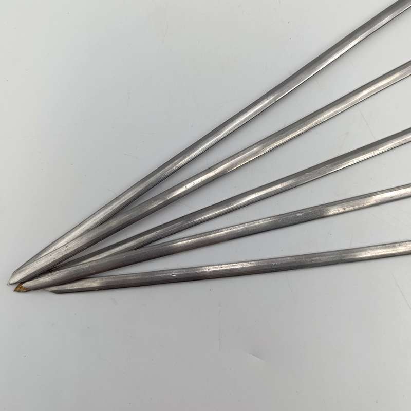 Lot of 10 vintage Turkish skewer sticks with brass tops