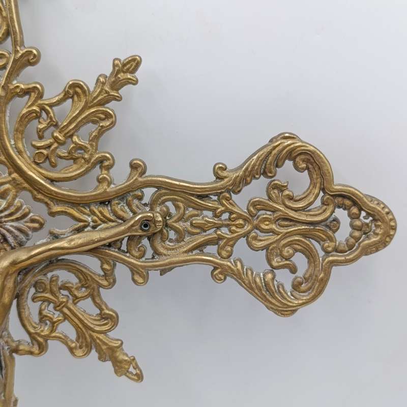Antique large brass crucifix