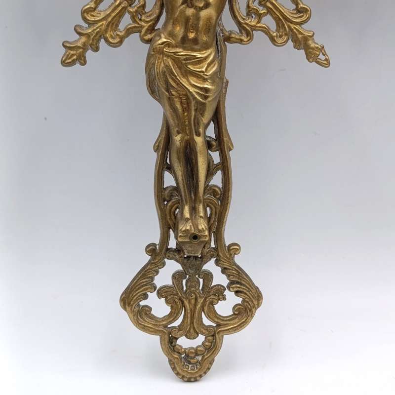 Antique large brass crucifix
