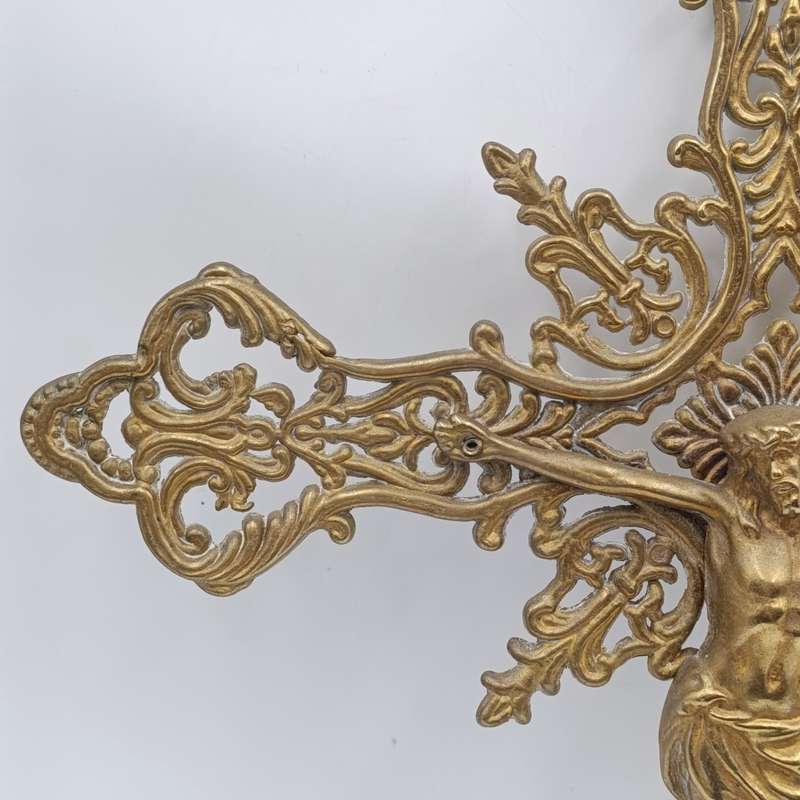 Antique large brass crucifix