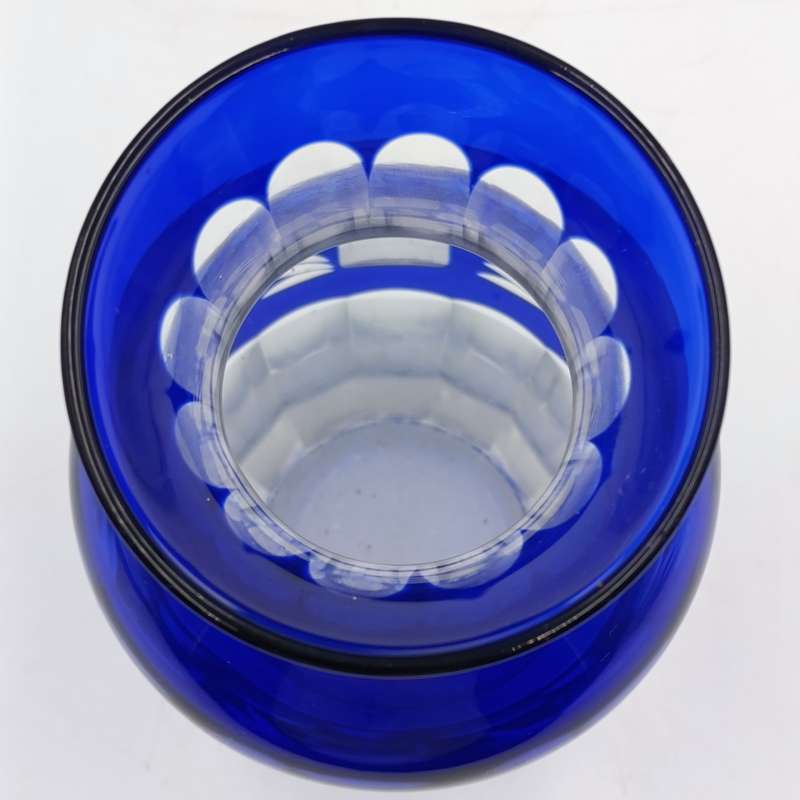 Vintage Cobalt blue cut to clear crystal vase