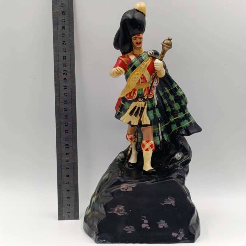 Vintage White Label Scotch Whiskey ceramic statue