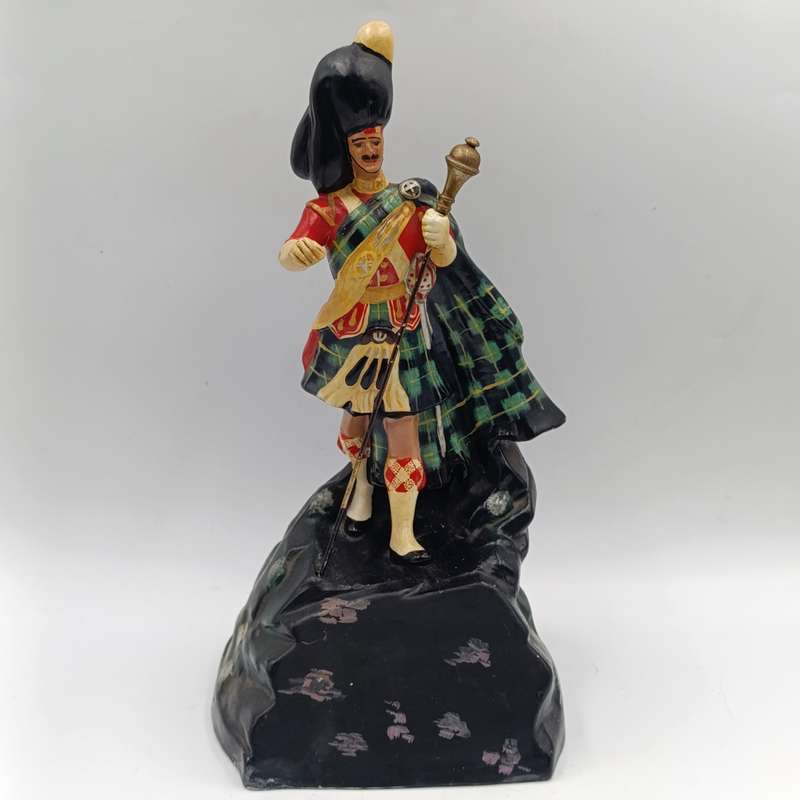 Vintage White Label Scotch Whiskey ceramic statue