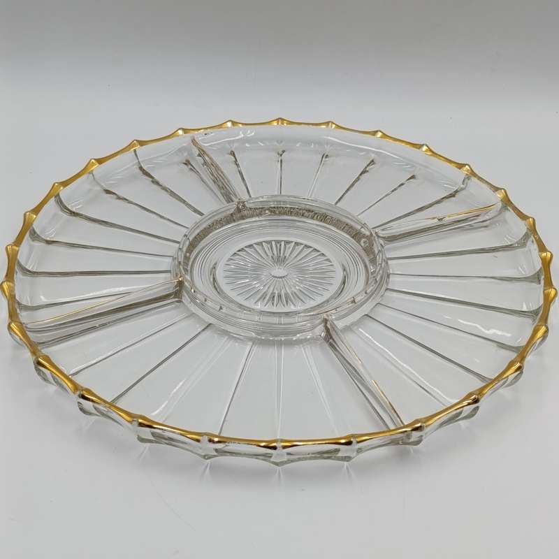Beautiful glass snack serving dish