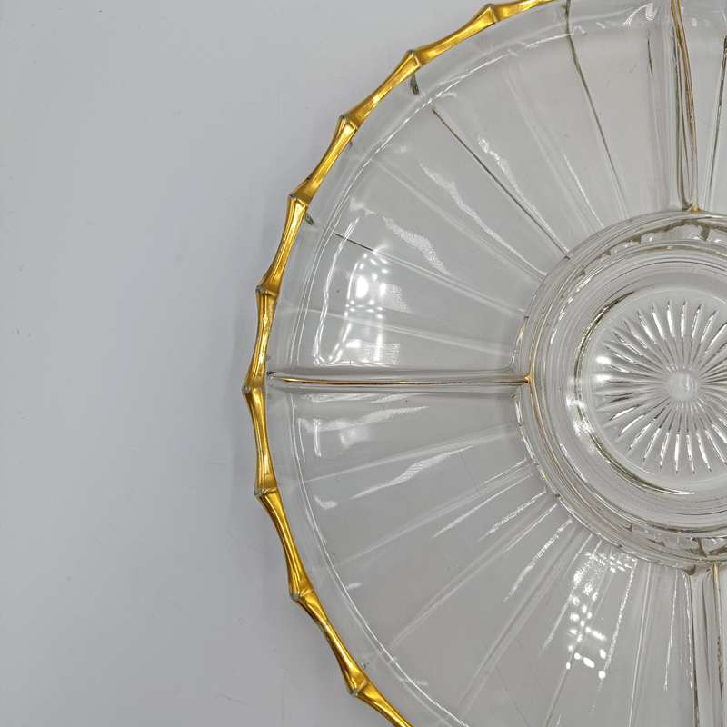 Beautiful glass snack serving dish