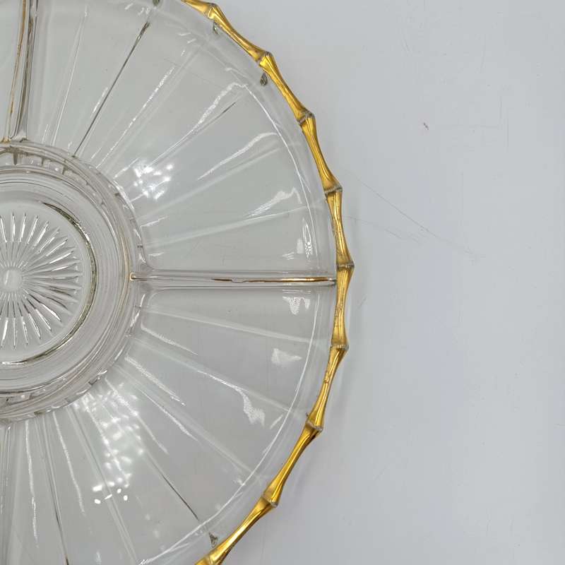 Beautiful glass snack serving dish