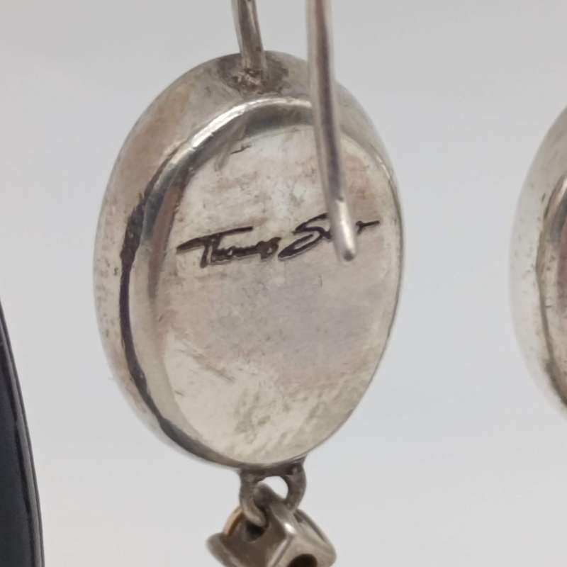 Pair of Sterling silver Thomas Sabo brown cameo earrings