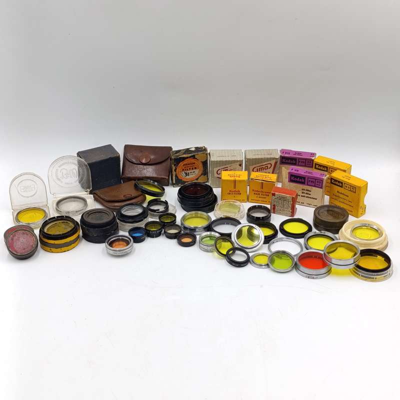 Large lot of vintage camera lens filters
