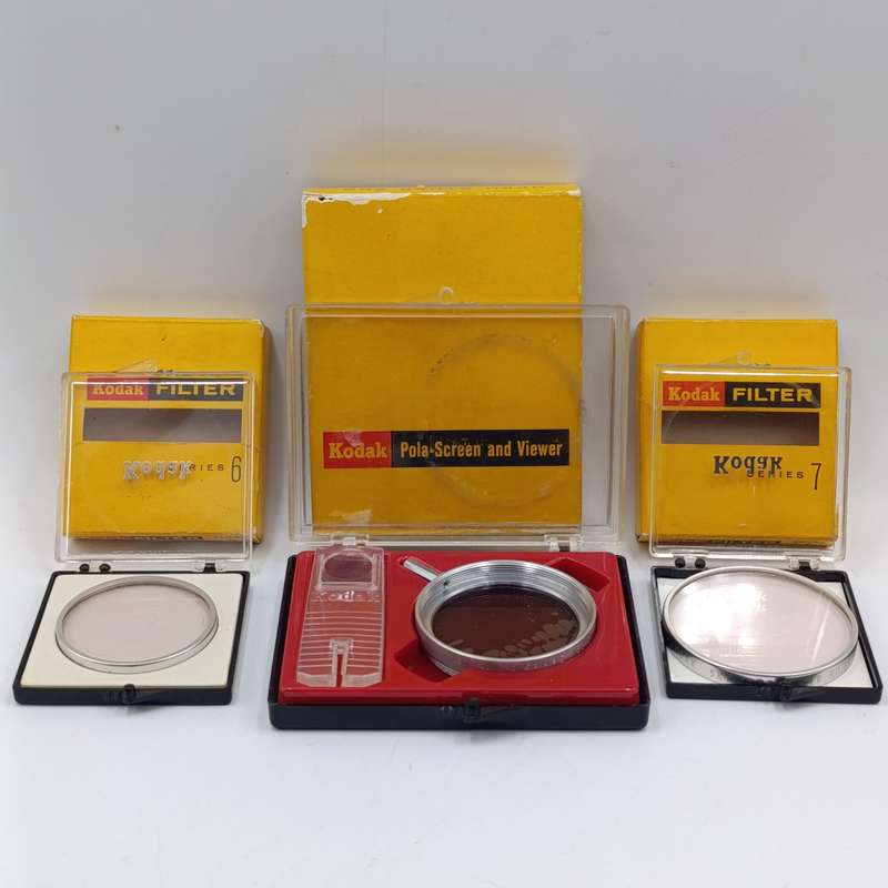 Vintage Kodak Pola-screen and viewer with series 6 and 7 lens filters