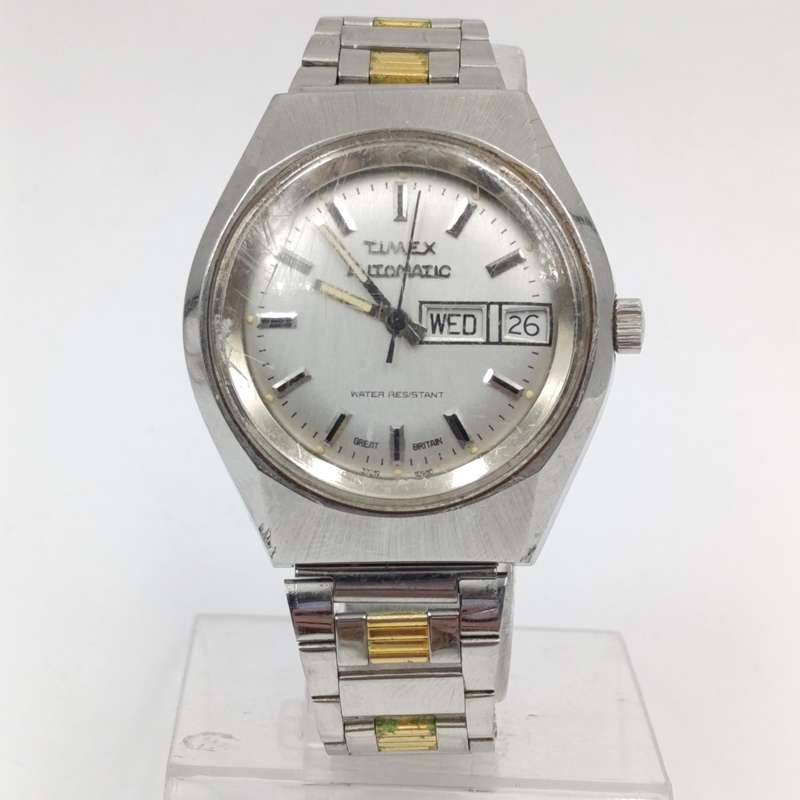 Vintage Timex mens automatic watch with date dial-working