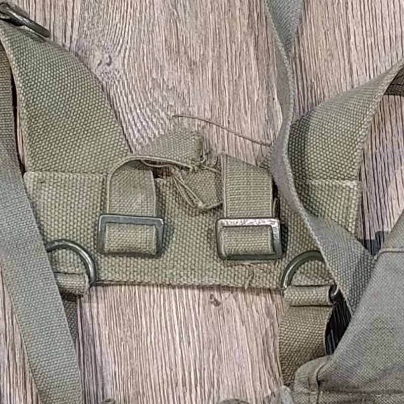 Vintage South African webbing belt with ammo and kidney pouches