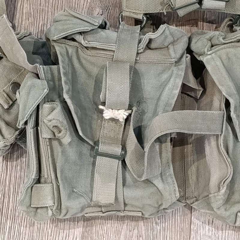 SADF Kidney, ammo and R1 ammo pouches on webbing belt