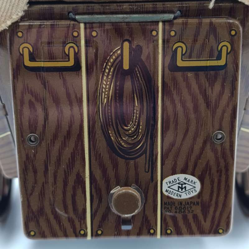 Vintage Japanese tinplate wagon master toy - battery operated - needs new strings