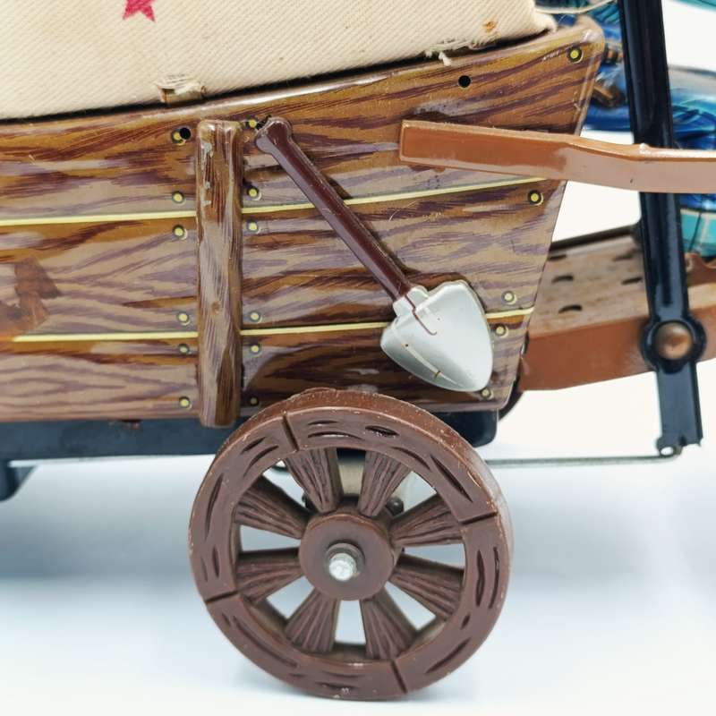 Vintage Japanese tinplate wagon master toy - battery operated - needs new strings