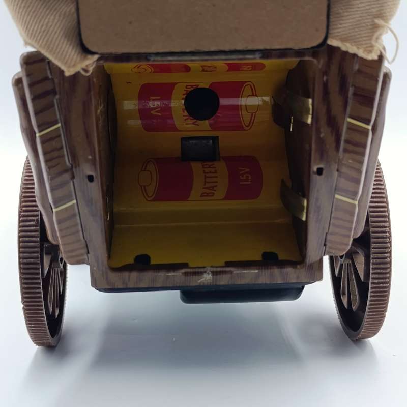 Vintage Japanese tinplate wagon master toy - battery operated - needs new strings