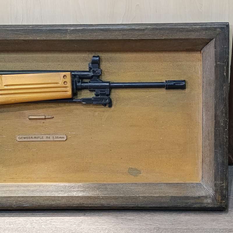 Vintage SADF R4 Rifle display plaque
