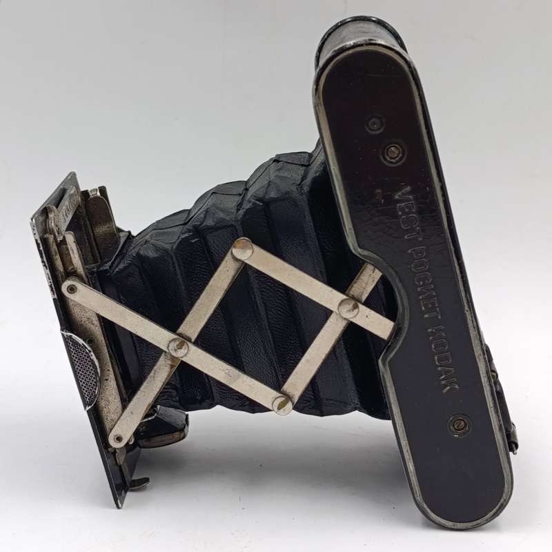 Antique Vest pocket Kodak folding camera in leather pouch