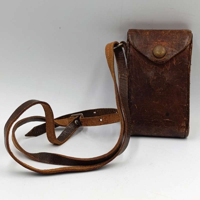 Antique Vest pocket Kodak folding camera in leather pouch