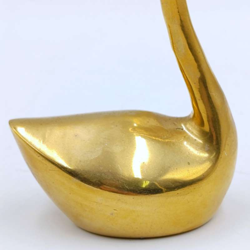 Pair of vintage brass swan figurines