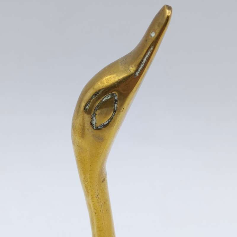 Pair of vintage brass swan figurines