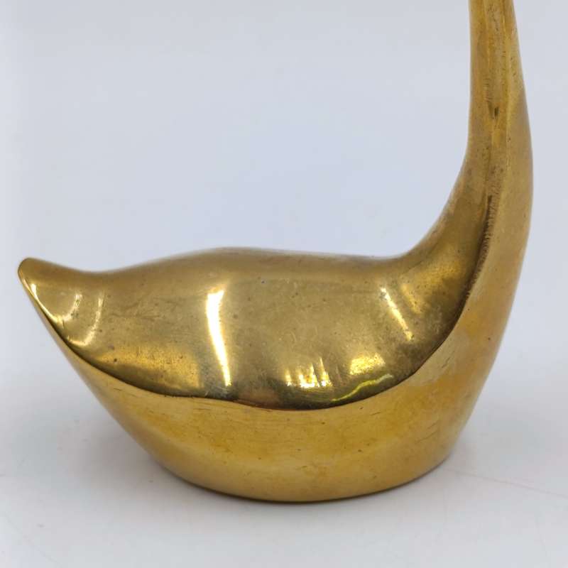 Pair of vintage brass swan figurines