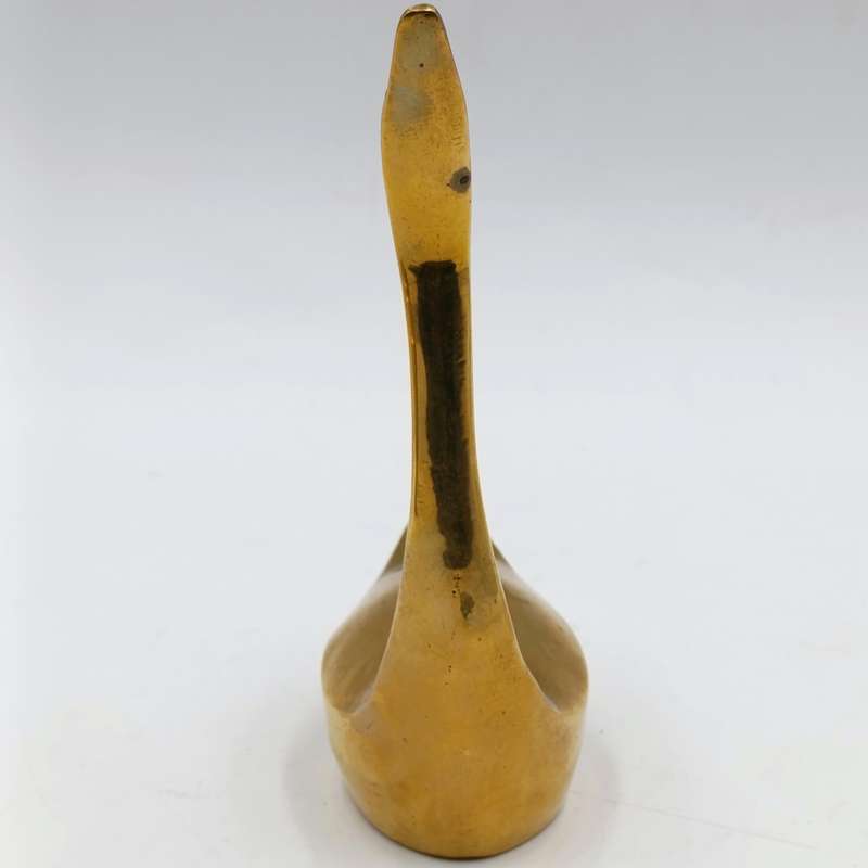 Pair of vintage brass swan figurines