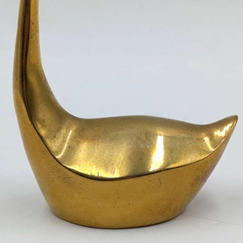 Pair of vintage brass swan figurines
