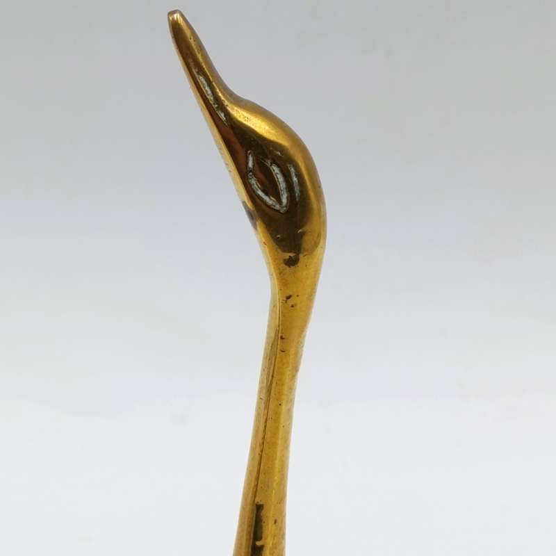Pair of vintage brass swan figurines