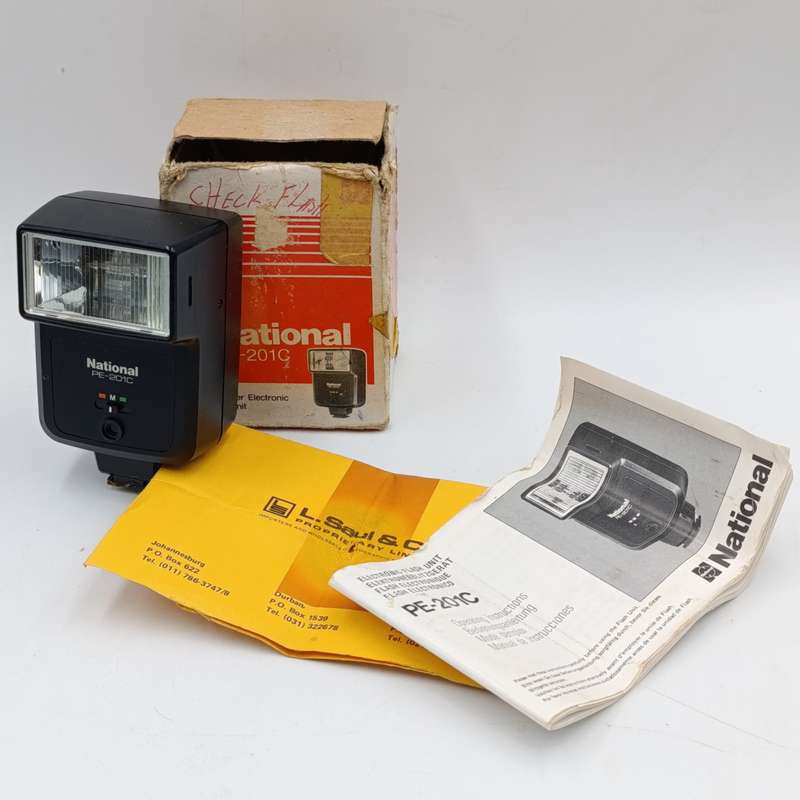 Vintage National PE-201C Camera flash in box - working