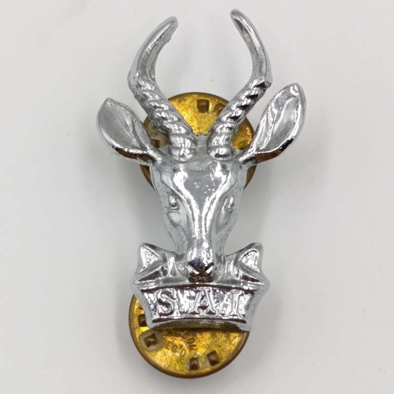 Pair of SA Infantry bokkop collar badges