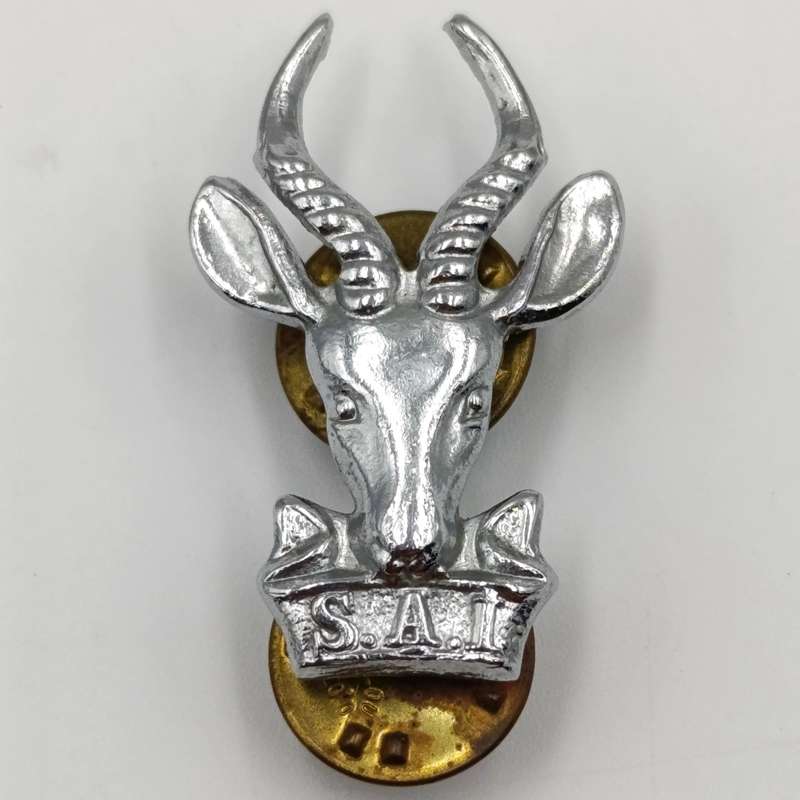 Pair of SA Infantry bokkop collar badges