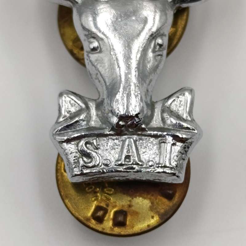 Pair of SA Infantry bokkop collar badges
