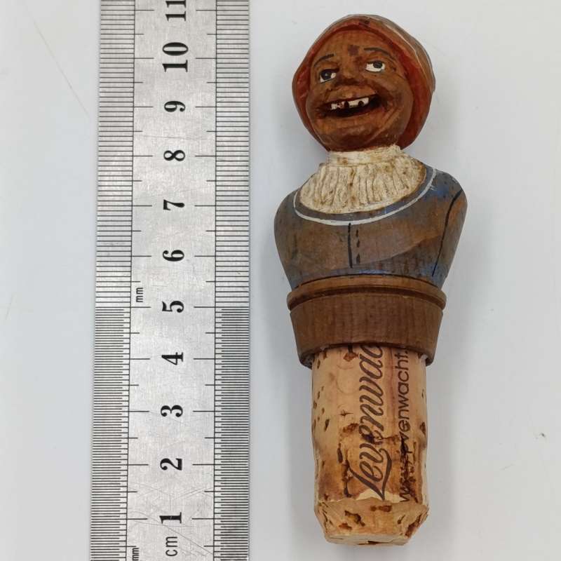 Vintage wooden carved wine stopper