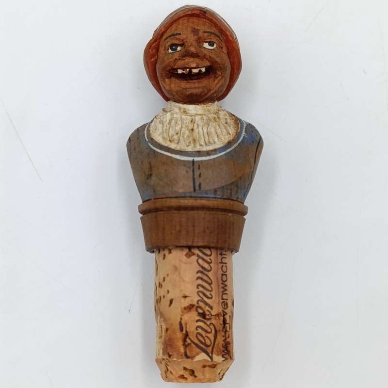 Vintage wooden carved wine stopper