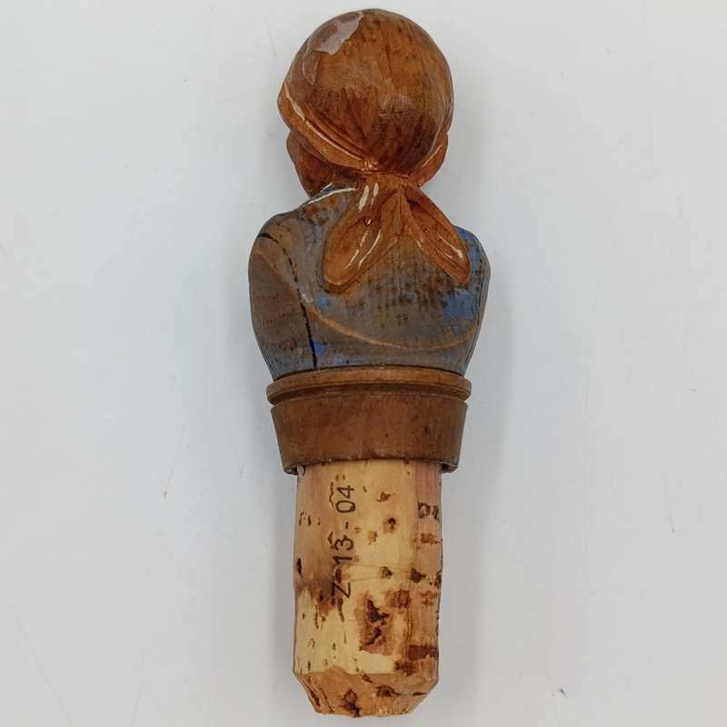 Vintage wooden carved wine stopper
