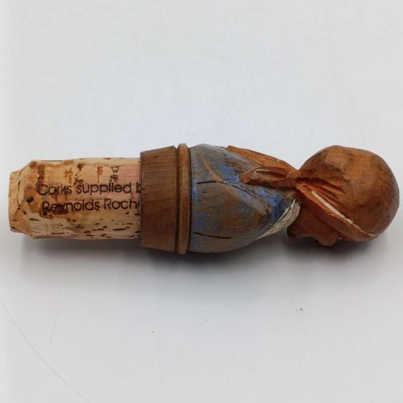 Vintage wooden carved wine stopper