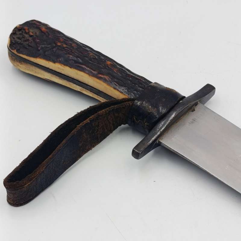 Vintage Stag Horn fixed blade dagger - unknown origin