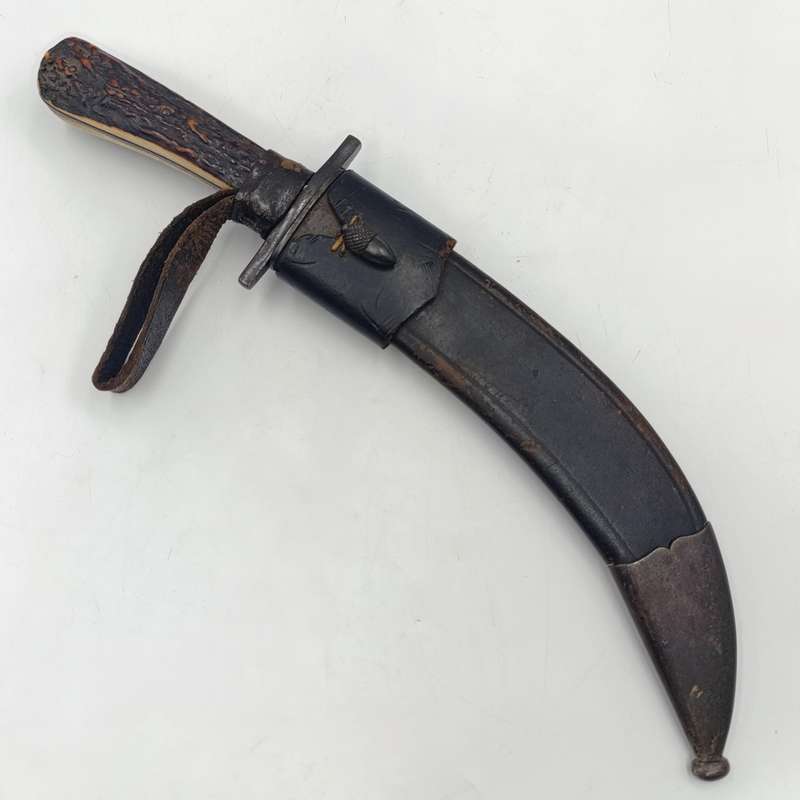 Vintage Stag Horn fixed blade dagger - unknown origin
