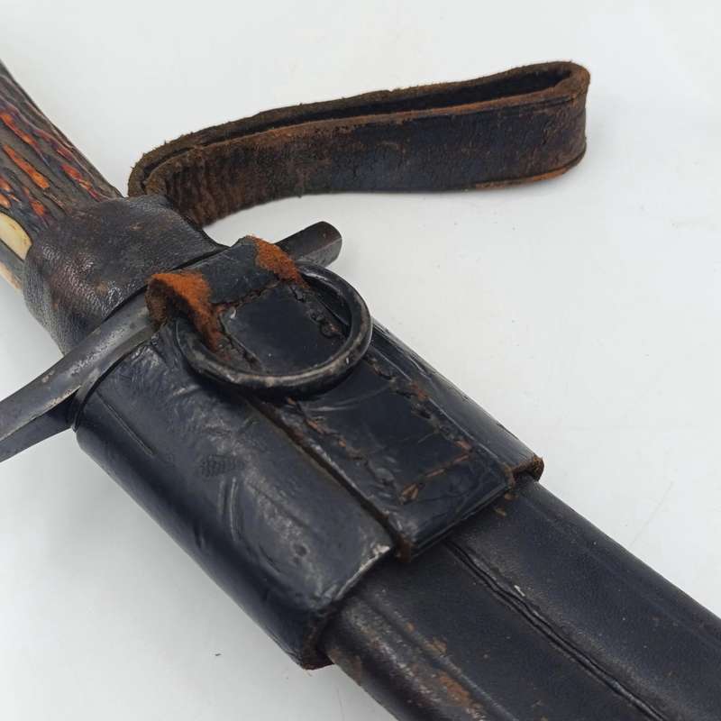 Vintage Stag Horn fixed blade dagger - unknown origin