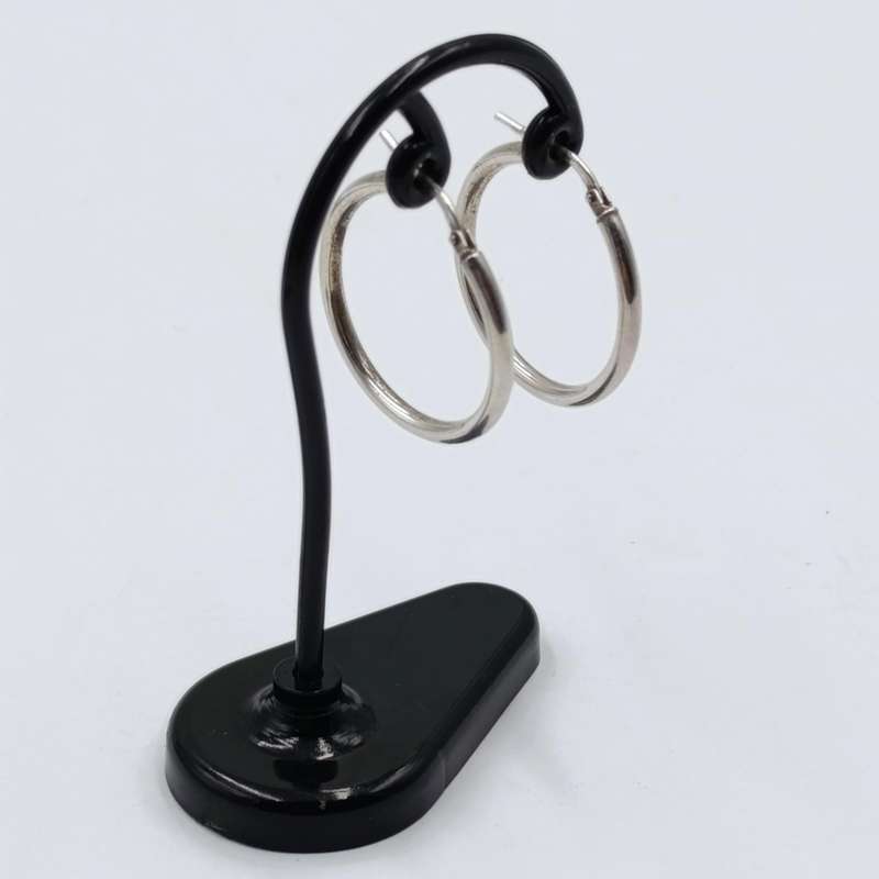 Pair of sterling silver hoop earrings - weighs 2,1 grams