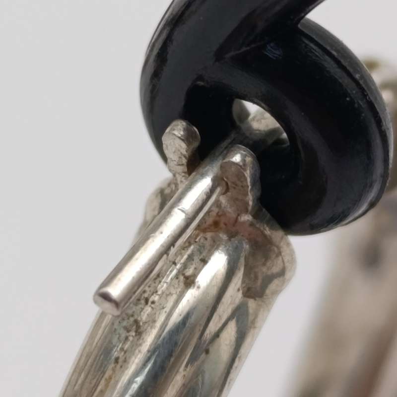 Pair of sterling silver twisted hoop earrings - weighs 3.7g